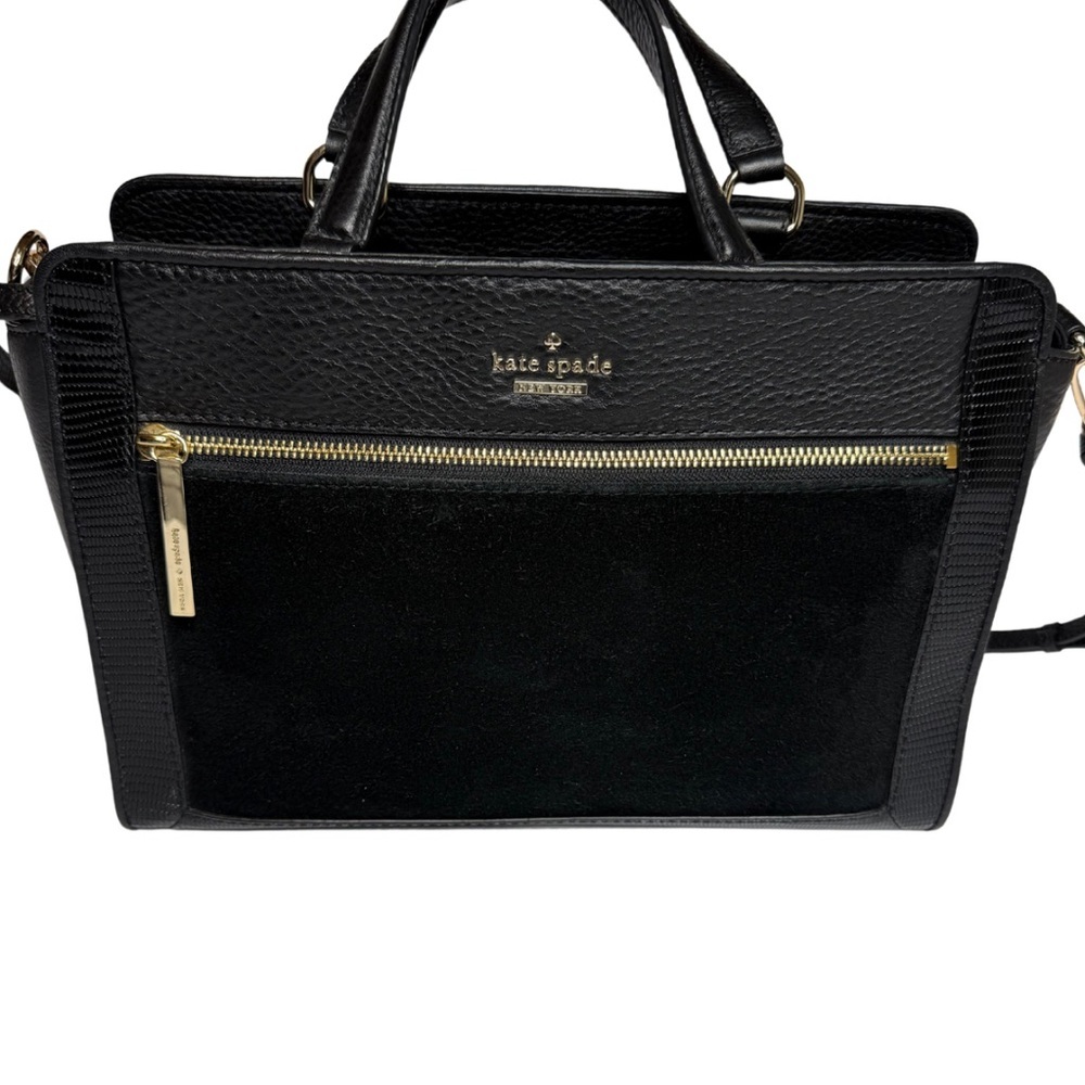 Kate Spade New York Black Chatham Lane Harlan Satchel and Crossbody Bag